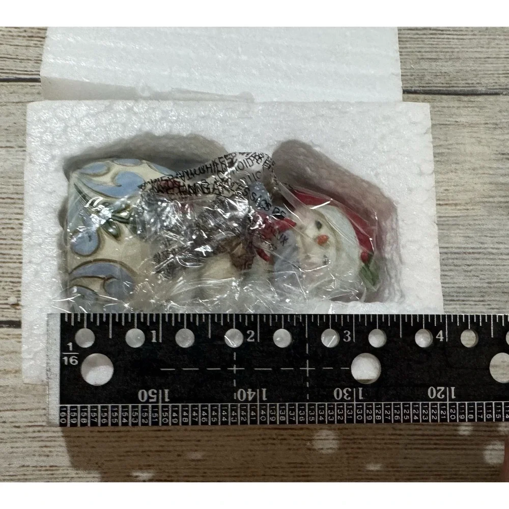 Jim Shore Mini Snowman with Cardinal on Nest Figurine #6006659 New in Box Tb18